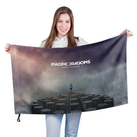 Флаг 3D с принтом Imagine Dragons в Екатеринбурге, 100% полиэстер | плотность ткани — 95 г/м2, размер — 67 х 109 см. Принт наносится с одной стороны | imagine dragons
