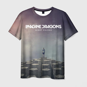 Мужская футболка 3D с принтом Imagine Dragons в Екатеринбурге, 100% полиэфир | прямой крой, круглый вырез горловины, длина до линии бедер | imagine dragons