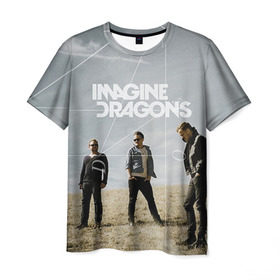 Мужская футболка 3D с принтом Imagine Dragons в Екатеринбурге, 100% полиэфир | прямой крой, круглый вырез горловины, длина до линии бедер | imagine dragons