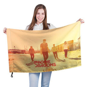 Флаг 3D с принтом Imagine Dragons в Екатеринбурге, 100% полиэстер | плотность ткани — 95 г/м2, размер — 67 х 109 см. Принт наносится с одной стороны | rock | имэджн драгонз | рок
