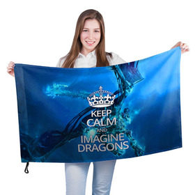 Флаг 3D с принтом Imagine Dragons в Екатеринбурге, 100% полиэстер | плотность ткани — 95 г/м2, размер — 67 х 109 см. Принт наносится с одной стороны | imagine dragons
