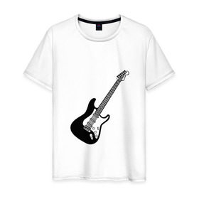 Мужская футболка хлопок с принтом Guitar в Екатеринбурге, 100% хлопок | прямой крой, круглый вырез горловины, длина до линии бедер, слегка спущенное плечо. | 