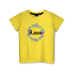 Детская футболка хлопок с принтом Алиса в Екатеринбурге, 100% хлопок | круглый вырез горловины, полуприлегающий силуэт, длина до линии бедер | алиса