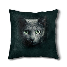 Подушка 3D с принтом Серый кот в Екатеринбурге, наволочка – 100% полиэстер, наполнитель – холлофайбер (легкий наполнитель, не вызывает аллергию). | состоит из подушки и наволочки. Наволочка на молнии, легко снимается для стирки | киса | кот | котик | кошка | серый кот