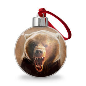 Ёлочный шар с принтом Медведь в Екатеринбурге, Пластик | Диаметр: 77 мм | медведь | мишка