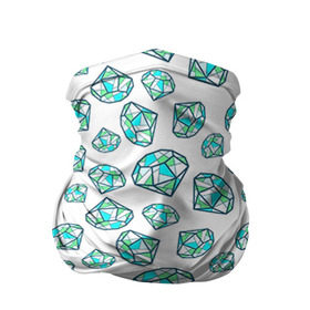 Бандана-труба 3D с принтом Бриллианты в Екатеринбурге, 100% полиэстер, ткань с особыми свойствами — Activecool | плотность 150‒180 г/м2; хорошо тянется, но сохраняет форму | алмазы | бриллианты | кристаллы | свэг | стразы