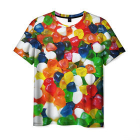 Мужская футболка 3D с принтом Мармелад в Екатеринбурге, 100% полиэфир | прямой крой, круглый вырез горловины, длина до линии бедер | Тематика изображения на принте: вкусности | конфеты | мармелад | сладости