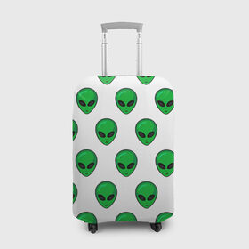 Чехол для чемодана 3D с принтом Пришелец в Екатеринбурге, 86% полиэфир, 14% спандекс | двустороннее нанесение принта, прорези для ручек и колес | инопланетянин | пришелец