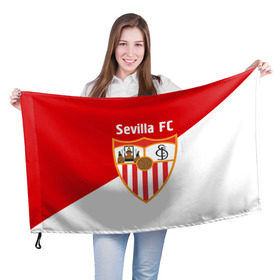 Флаг 3D с принтом Севилья в Екатеринбурге, 100% полиэстер | плотность ткани — 95 г/м2, размер — 67 х 109 см. Принт наносится с одной стороны | sevilla | севилья | спорт | фк | футбол