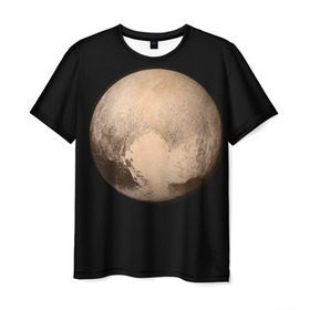 Мужская футболка 3D с принтом Плутон в Екатеринбурге, 100% полиэфир | прямой крой, круглый вырез горловины, длина до линии бедер | Тематика изображения на принте: космос | планета | плутон