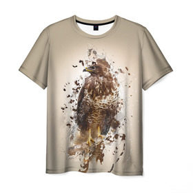 Мужская футболка 3D с принтом Птица в Екатеринбурге, 100% полиэфир | прямой крой, круглый вырез горловины, длина до линии бедер | Тематика изображения на принте: myparrots | орел | перья | птицы | сокол | хищная