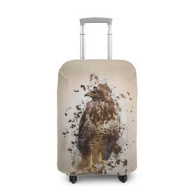 Чехол для чемодана 3D с принтом Птица в Екатеринбурге, 86% полиэфир, 14% спандекс | двустороннее нанесение принта, прорези для ручек и колес | myparrots | орел | перья | птицы | сокол | хищная