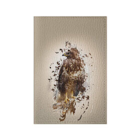 Обложка для паспорта матовая кожа с принтом Птица в Екатеринбурге, натуральная матовая кожа | размер 19,3 х 13,7 см; прозрачные пластиковые крепления | myparrots | орел | перья | птицы | сокол | хищная