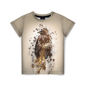 Детская футболка 3D с принтом Птица в Екатеринбурге, 100% гипоаллергенный полиэфир | прямой крой, круглый вырез горловины, длина до линии бедер, чуть спущенное плечо, ткань немного тянется | myparrots | орел | перья | птицы | сокол | хищная