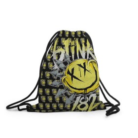 Рюкзак-мешок 3D с принтом Blink 182 в Екатеринбурге, 100% полиэстер | плотность ткани — 200 г/м2, размер — 35 х 45 см; лямки — толстые шнурки, застежка на шнуровке, без карманов и подкладки | 