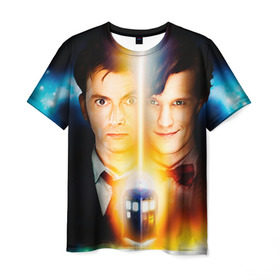 Мужская футболка 3D с принтом Доктор кто в Екатеринбурге, 100% полиэфир | прямой крой, круглый вырез горловины, длина до линии бедер | doctor who | доктор кто | сериал