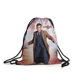Рюкзак-мешок 3D с принтом Доктор кто в Екатеринбурге, 100% полиэстер | плотность ткани — 200 г/м2, размер — 35 х 45 см; лямки — толстые шнурки, застежка на шнуровке, без карманов и подкладки | doctor who | доктор кто | сериал