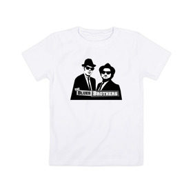 Детская футболка хлопок с принтом Братья блюз в Екатеринбурге, 100% хлопок | круглый вырез горловины, полуприлегающий силуэт, длина до линии бедер | blues | jazz | the_blues_brothers