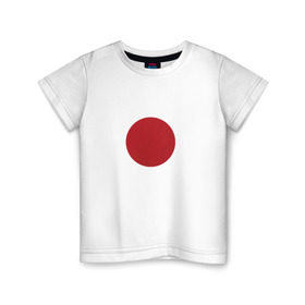 Детская футболка хлопок с принтом Япония минимализм в Екатеринбурге, 100% хлопок | круглый вырез горловины, полуприлегающий силуэт, длина до линии бедер | Тематика изображения на принте: круг | минимализм | японский флагяпония