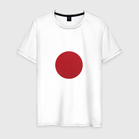 Мужская футболка хлопок с принтом Япония минимализм в Екатеринбурге, 100% хлопок | прямой крой, круглый вырез горловины, длина до линии бедер, слегка спущенное плечо. | круг | минимализм | японский флагяпония