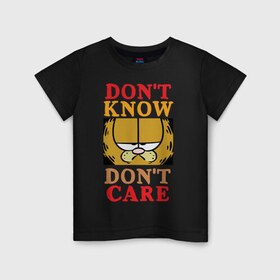 Детская футболка хлопок с принтом Garfield в Екатеринбурге, 100% хлопок | круглый вырез горловины, полуприлегающий силуэт, длина до линии бедер | 