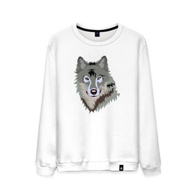 Мужской свитшот хлопок с принтом Волк в Екатеринбурге, 100% хлопок |  | волк | волкволчёнок | рисованный волк | серый волк
