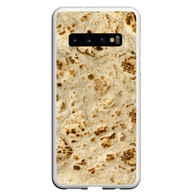 Чехол для Samsung Galaxy S10 с принтом Лаваш в Екатеринбурге, Силикон | Область печати: задняя сторона чехла, без боковых панелей | Тематика изображения на принте: еда | лаваш | прикол | прикольные | хлеб