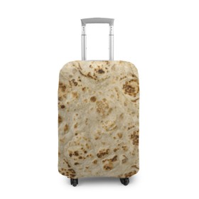 Чехол для чемодана 3D с принтом Лаваш в Екатеринбурге, 86% полиэфир, 14% спандекс | двустороннее нанесение принта, прорези для ручек и колес | Тематика изображения на принте: еда | лаваш | прикол | прикольные | хлеб