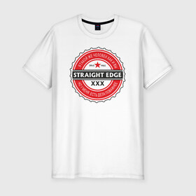 Мужская футболка премиум с принтом Straight edge в Екатеринбурге, 92% хлопок, 8% лайкра | приталенный силуэт, круглый вырез ворота, длина до линии бедра, короткий рукав | 