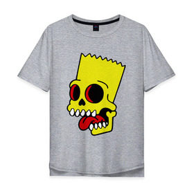 Мужская футболка хлопок Oversize с принтом Барт Симпсон. Зомби в Екатеринбурге, 100% хлопок | свободный крой, круглый ворот, “спинка” длиннее передней части | зомби