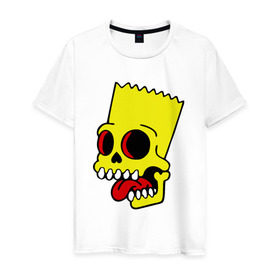 Мужская футболка хлопок с принтом Барт Симпсон. Зомби в Екатеринбурге, 100% хлопок | прямой крой, круглый вырез горловины, длина до линии бедер, слегка спущенное плечо. | зомби