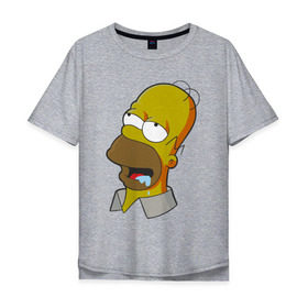 Мужская футболка хлопок Oversize с принтом Simpsons в Екатеринбурге, 100% хлопок | свободный крой, круглый ворот, “спинка” длиннее передней части | simpsons donut brain симпсон гомер homer