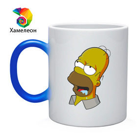 Кружка хамелеон с принтом Simpsons в Екатеринбурге, керамика | меняет цвет при нагревании, емкость 330 мл | simpsons donut brain симпсон гомер homer