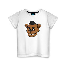 Детская футболка хлопок с принтом Freddy в Екатеринбурге, 100% хлопок | круглый вырез горловины, полуприлегающий силуэт, длина до линии бедер | five nights at freddys | fnaf | freddy | фнаф