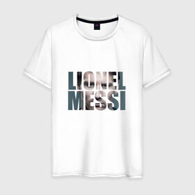 Мужская футболка хлопок с принтом Lionel Messi face в Екатеринбурге, 100% хлопок | прямой крой, круглый вырез горловины, длина до линии бедер, слегка спущенное плечо. | месси