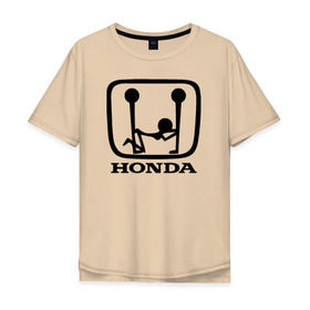 Мужская футболка хлопок Oversize с принтом Honda Logo Sexy в Екатеринбурге, 100% хлопок | свободный крой, круглый ворот, “спинка” длиннее передней части | 