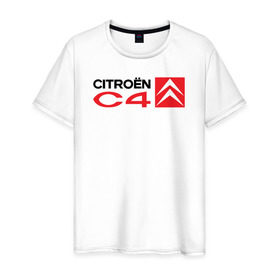 Мужская футболка хлопок с принтом CITROEN 4 в Екатеринбурге, 100% хлопок | прямой крой, круглый вырез горловины, длина до линии бедер, слегка спущенное плечо. | citroen 4