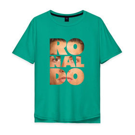 Мужская футболка хлопок Oversize с принтом Ronaldo face в Екатеринбурге, 100% хлопок | свободный крой, круглый ворот, “спинка” длиннее передней части | cristiano | ronaldo | криштиану | роналдо | роналду