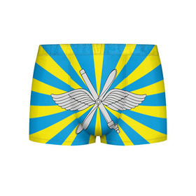 Мужские трусы 3D с принтом Флаг ВВС в Екатеринбурге, 50% хлопок, 50% полиэстер | классическая посадка, на поясе мягкая тканевая резинка | авиатор | авиация | герб | летчику