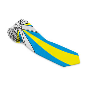 Галстук 3D с принтом Флаг ВВС в Екатеринбурге, 100% полиэстер | Длина 148 см; Плотность 150-180 г/м2 | авиатор | авиация | герб | летчику