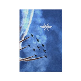 Обложка для паспорта матовая кожа с принтом Самолеты в небе в Екатеринбурге, натуральная матовая кожа | размер 19,3 х 13,7 см; прозрачные пластиковые крепления | авиатор | авиация | ввс | герб | летчику | небо | самолет | флаг