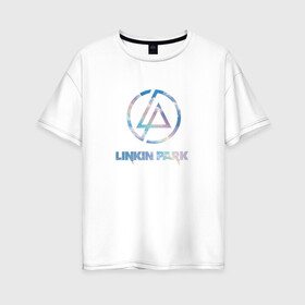 Женская футболка хлопок Oversize с принтом Linkin park sky в Екатеринбурге, 100% хлопок | свободный крой, круглый ворот, спущенный рукав, длина до линии бедер
 | linkin | park | линкин | парк