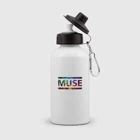 Бутылка спортивная с принтом Muse colour в Екатеринбурге, металл | емкость — 500 мл, в комплекте две пластиковые крышки и карабин для крепления | muse