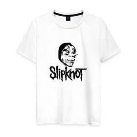 Мужская футболка хлопок с принтом Slipknot black в Екатеринбурге, 100% хлопок | прямой крой, круглый вырез горловины, длина до линии бедер, слегка спущенное плечо. | 