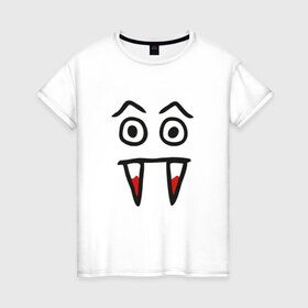 Женская футболка хлопок с принтом Дракула в Екатеринбурге, 100% хлопок | прямой крой, круглый вырез горловины, длина до линии бедер, слегка спущенное плечо | 