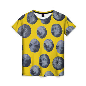 Женская футболка 3D с принтом Ягоды в Екатеринбурге, 100% полиэфир ( синтетическое хлопкоподобное полотно) | прямой крой, круглый вырез горловины, длина до линии бедер | еда | черника | ягода