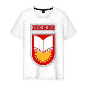 Мужская футболка хлопок с принтом Oldschool в Екатеринбурге, 100% хлопок | прямой крой, круглый вырез горловины, длина до линии бедер, слегка спущенное плечо. | 