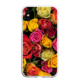 Чехол для iPhone XS Max матовый с принтом Цветы в Екатеринбурге, Силикон | Область печати: задняя сторона чехла, без боковых панелей | flower | девушкам | розы | цветочки | цветы