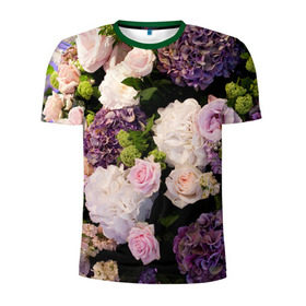 Мужская футболка 3D спортивная с принтом Цветы в Екатеринбурге, 100% полиэстер с улучшенными характеристиками | приталенный силуэт, круглая горловина, широкие плечи, сужается к линии бедра | flower | девушкам | розы | цветочки | цветы