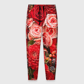 Мужские брюки 3D с принтом Цветы в Екатеринбурге, 100% полиэстер | манжеты по низу, эластичный пояс регулируется шнурком, по бокам два кармана без застежек, внутренняя часть кармана из мелкой сетки | flower | девушкам | розы | цветочки | цветы